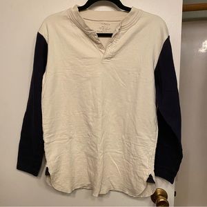 j peterman raglan henley baseball jersey long sleeve